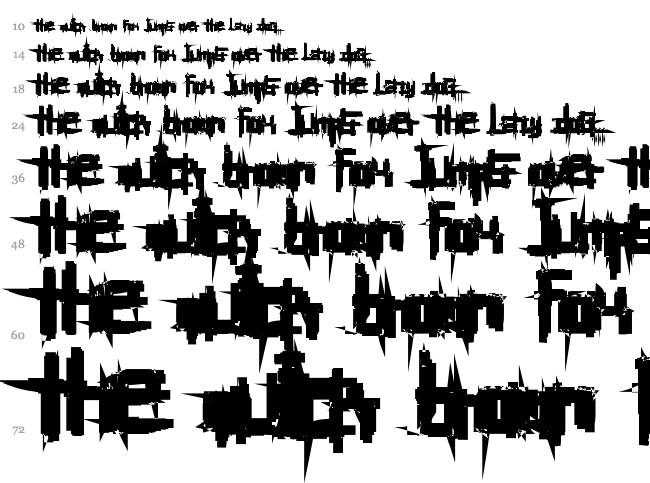 Bruised font waterfall