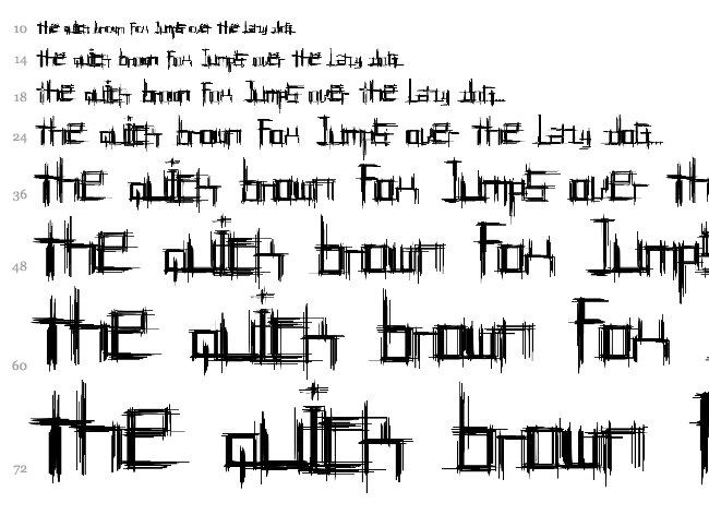 Bruised font waterfall