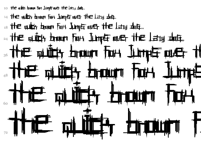 Bruised font waterfall