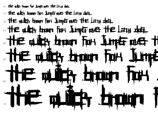 Bruised font waterfall