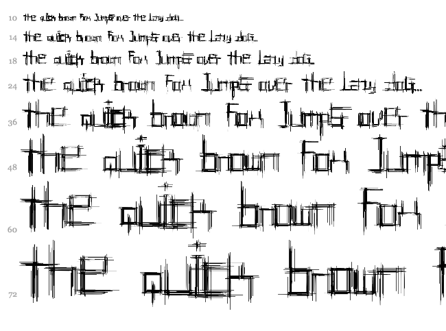 Bruised font waterfall