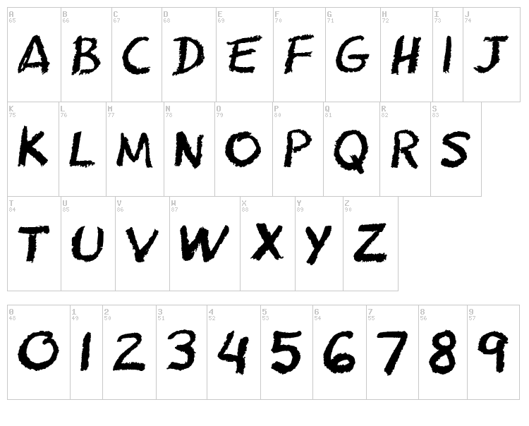 CF School Zone font map