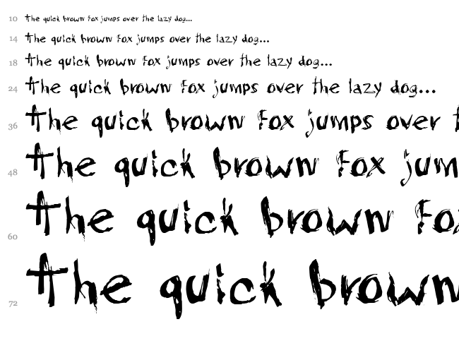 CF White Trash font waterfall