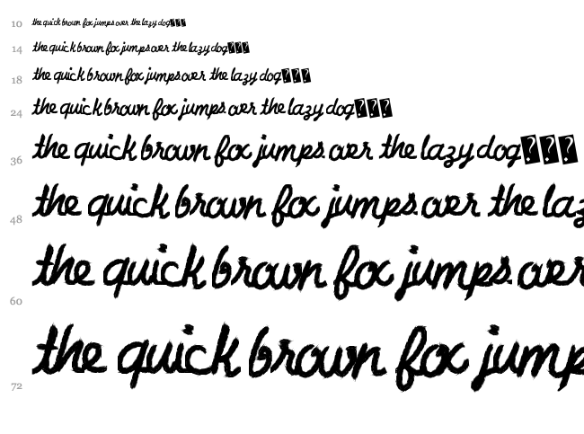 Charcoal Script font waterfall