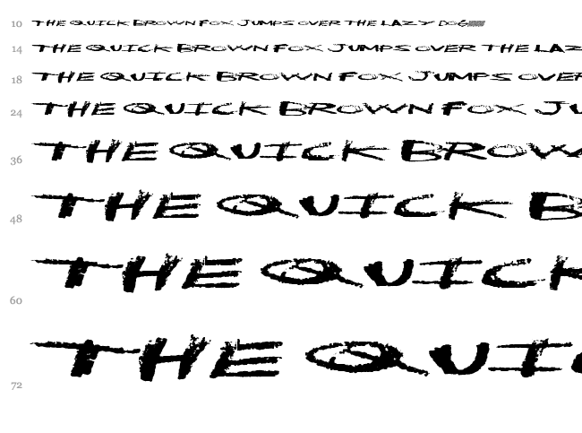 Clean Dirty font waterfall