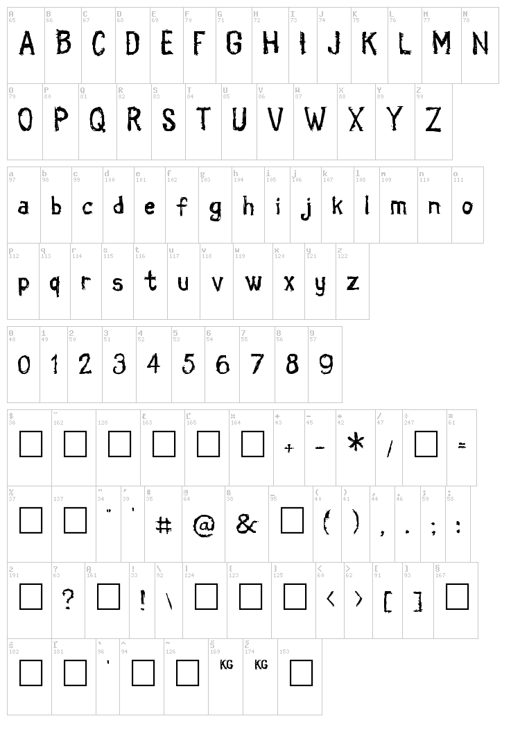 Coldbringer KG font map