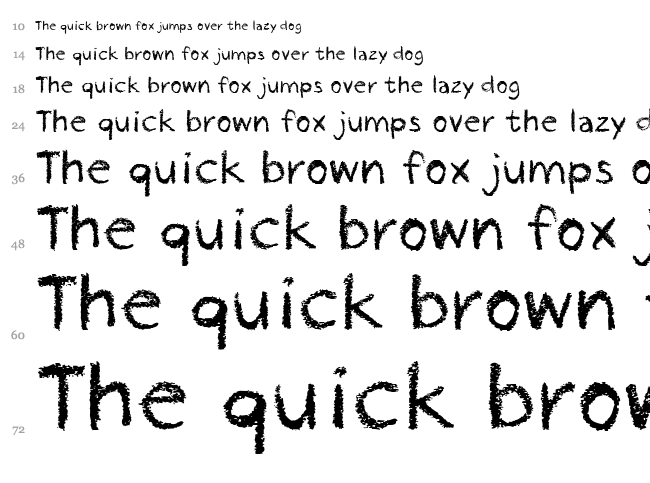 Crayon Hand font waterfall