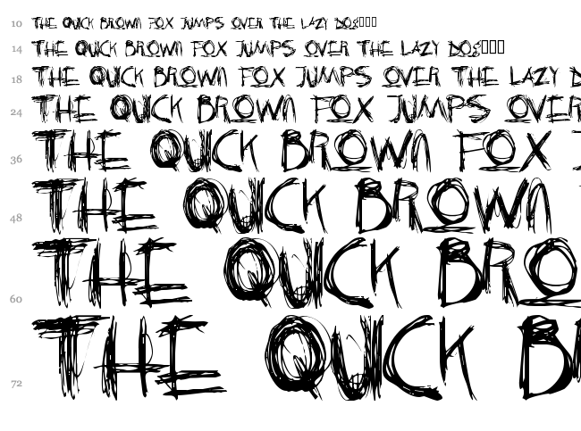 Crazy Killer font waterfall
