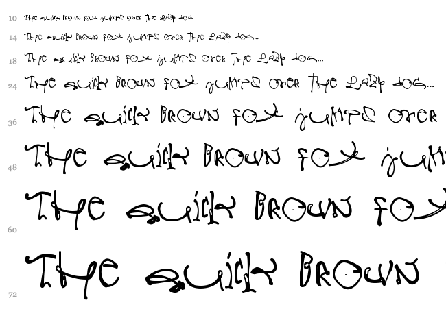 Crazy Written font waterfall