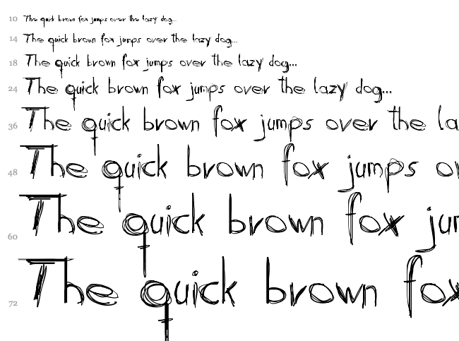 Daubed font waterfall