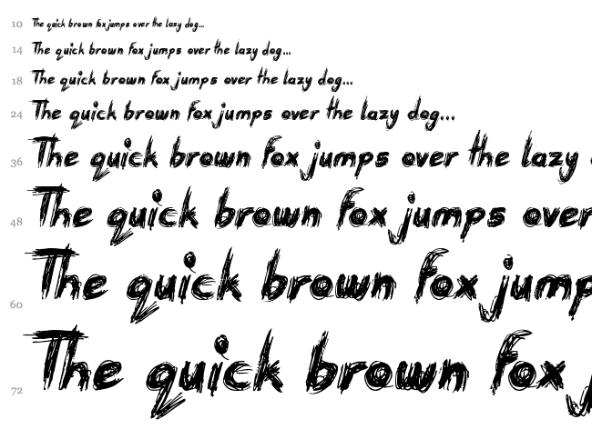 Devastated font waterfall