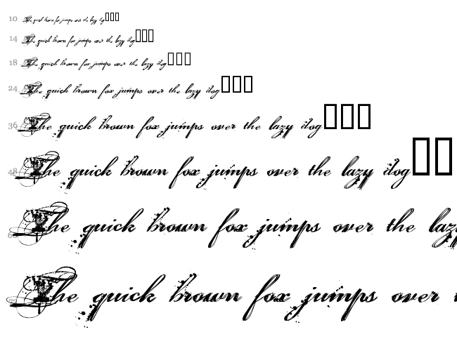 Dirty and Classic font waterfall