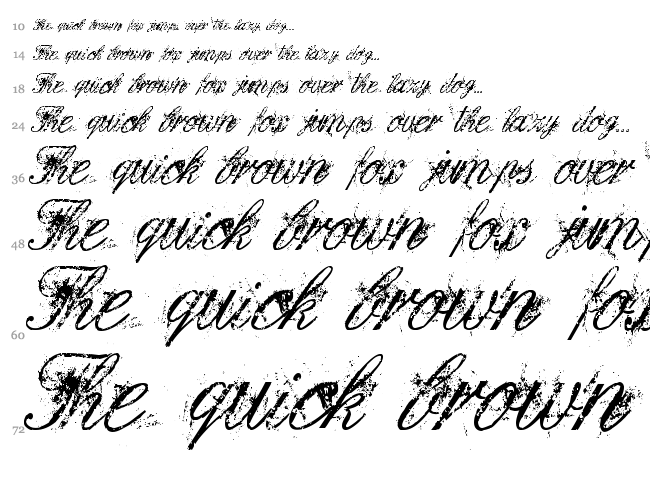Dirty English font waterfall