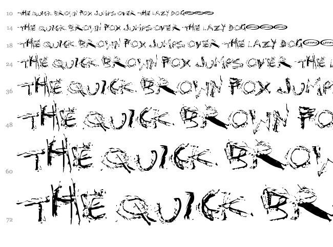 Distortia font waterfall