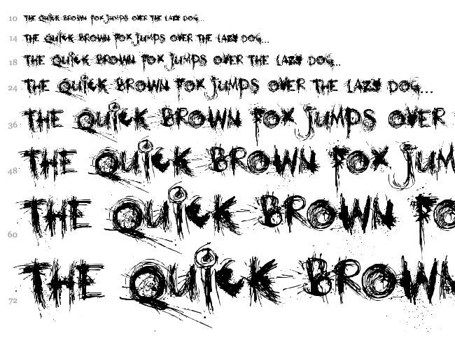 DK Mothman font waterfall