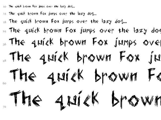 Elmar's Scratch Type font waterfall