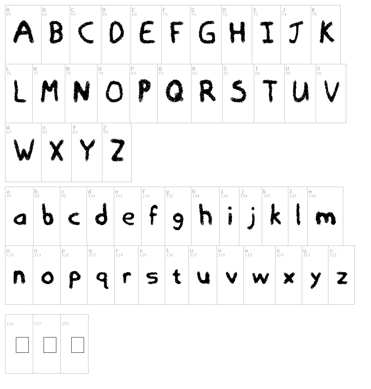 Empty Trash font map