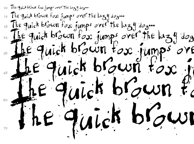 Exhausted font waterfall