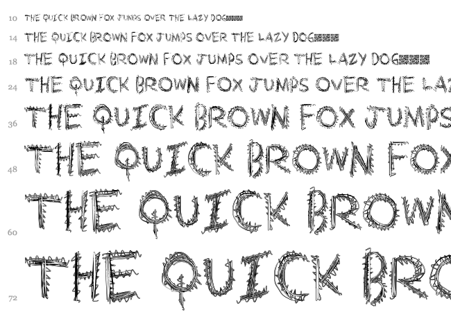 Extra String font waterfall