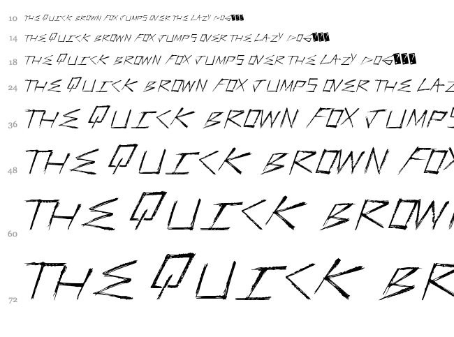 Faster Stronger font waterfall