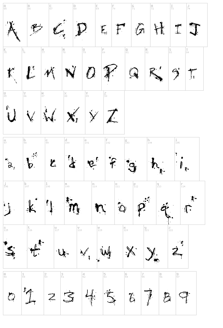Fh Obscene font map