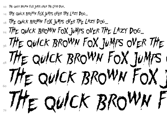 Flogged font waterfall