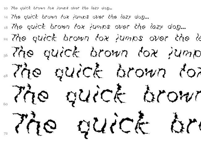 Fuzzface font waterfall
