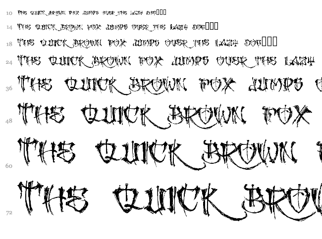 Gangland font waterfall