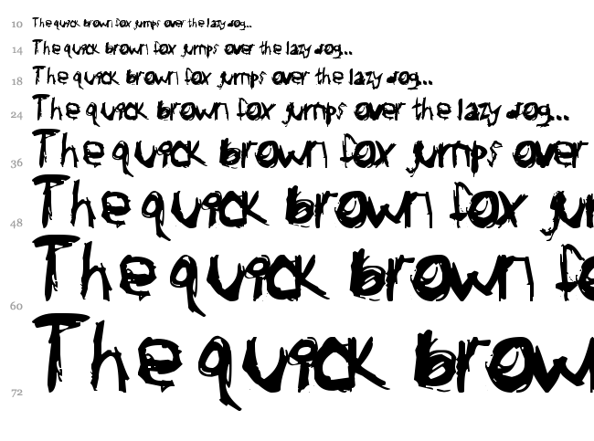 GL Scratchy font waterfall
