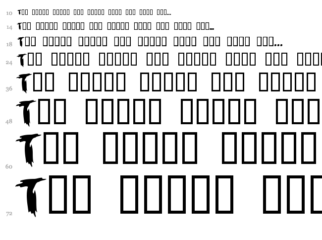 Gribouille font waterfall