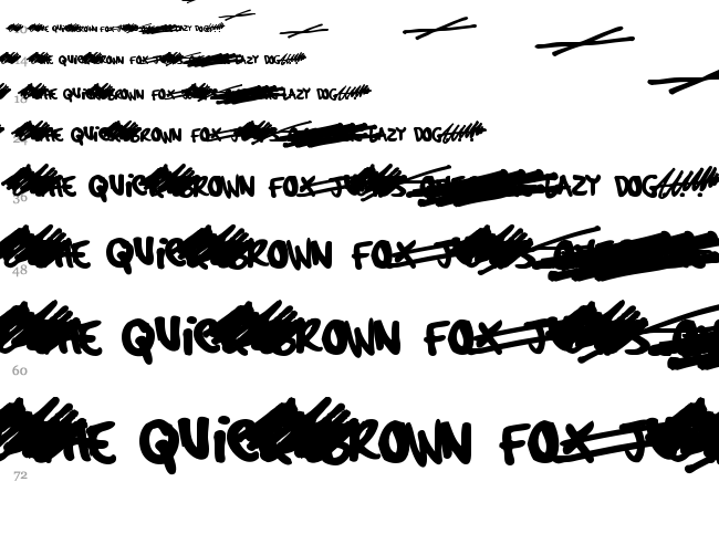 Hardcore Pen font waterfall