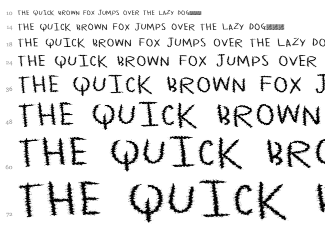 HeadShot font waterfall