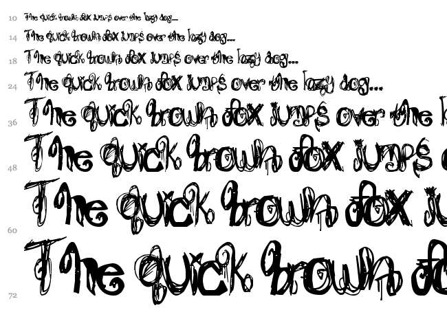 Jade's Psychosis font waterfall