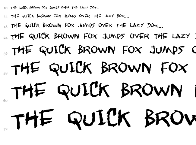 Jangly Walk font waterfall