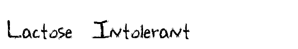 Lactose Intolerant font