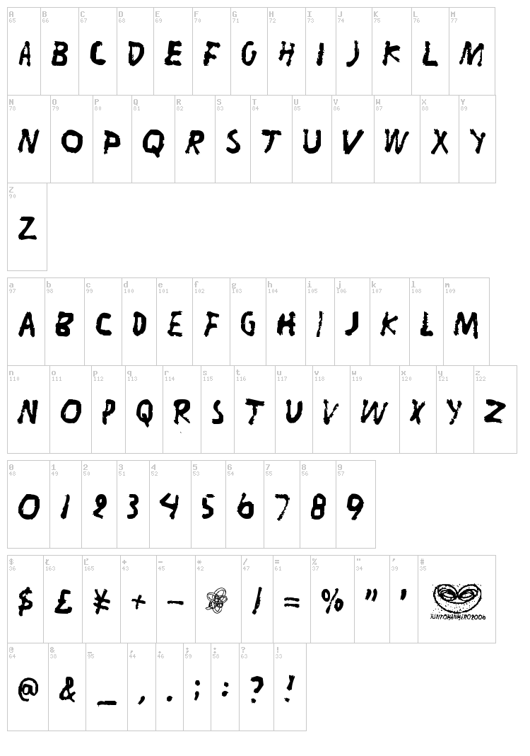 Liitu font map