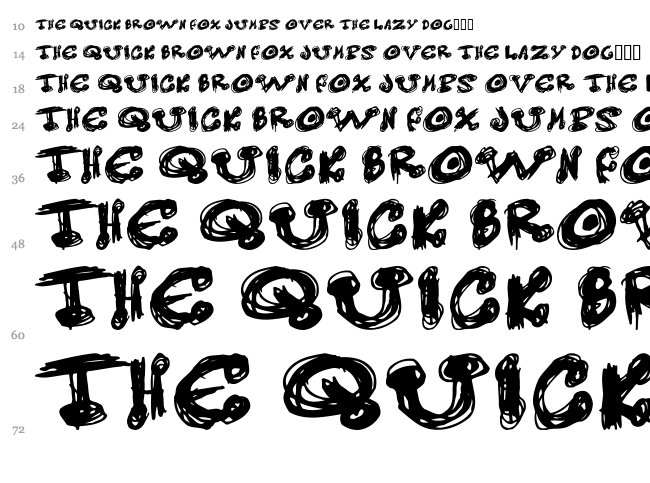 Messy Dots font waterfall
