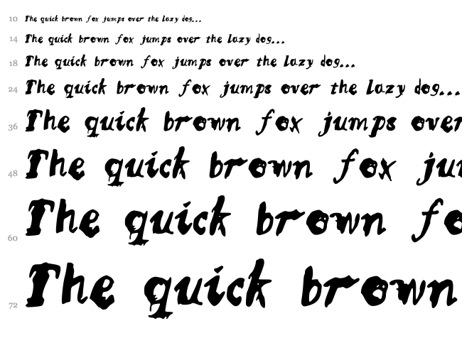 MQS Sketchy font waterfall