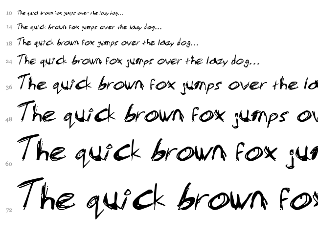 MS-Scratch font waterfall