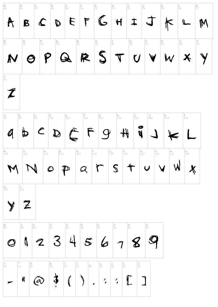 Orange Book font map