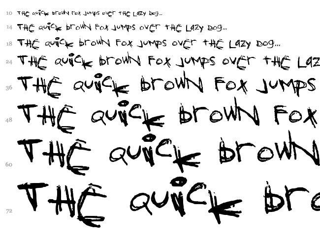 Orange Book font waterfall