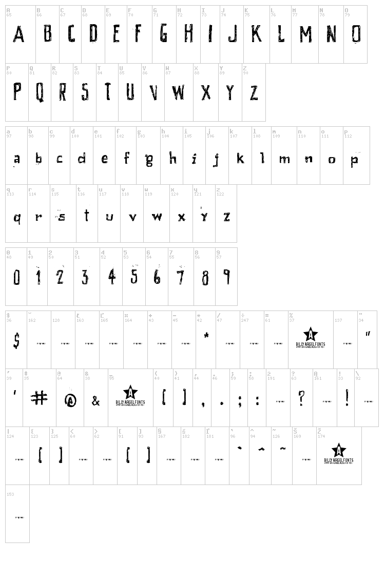 Peixe Frito font map