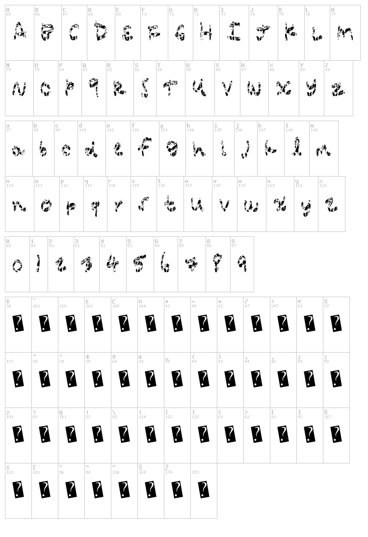 Pressure Wash font map