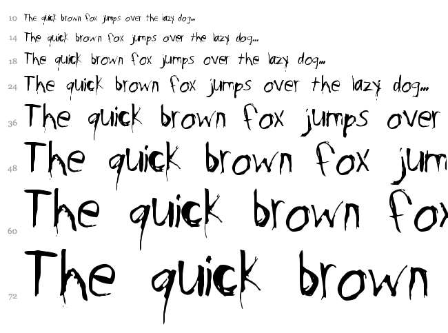 Psycho Poetry font waterfall