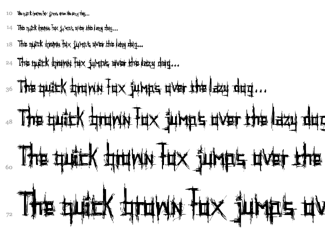Psychotic font waterfall