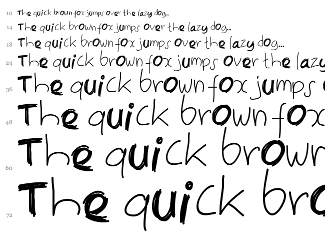 PW Irregular font waterfall