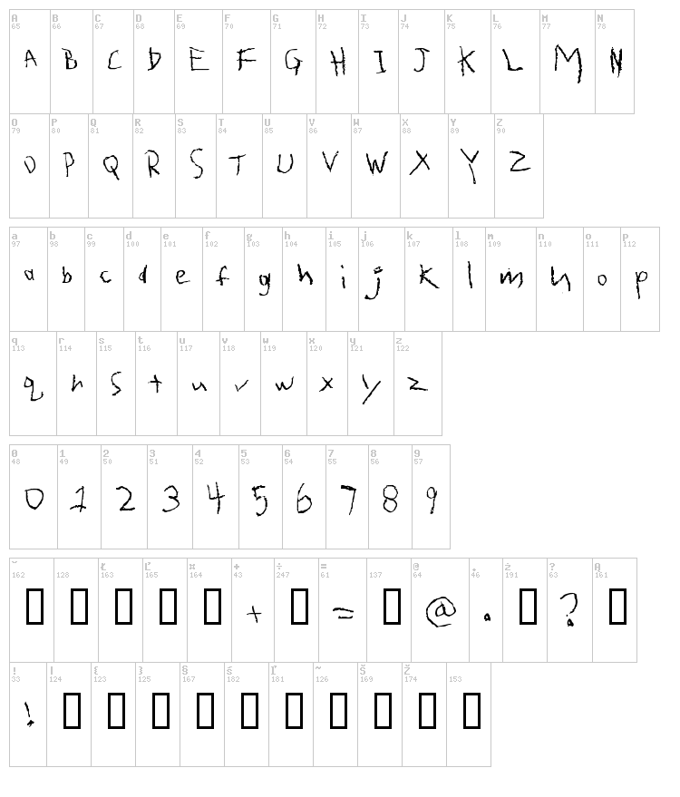 Quarter Oz. To Freedom font map