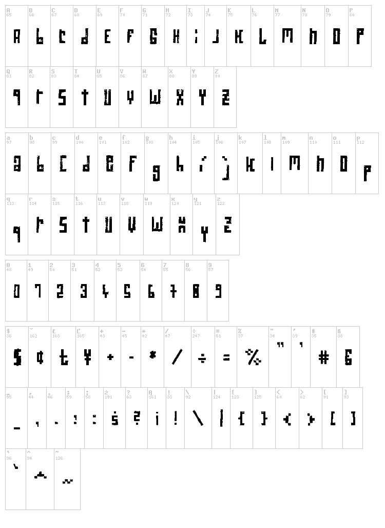 RawStreetWall font map