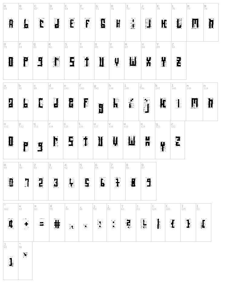 RawStreetWall font map
