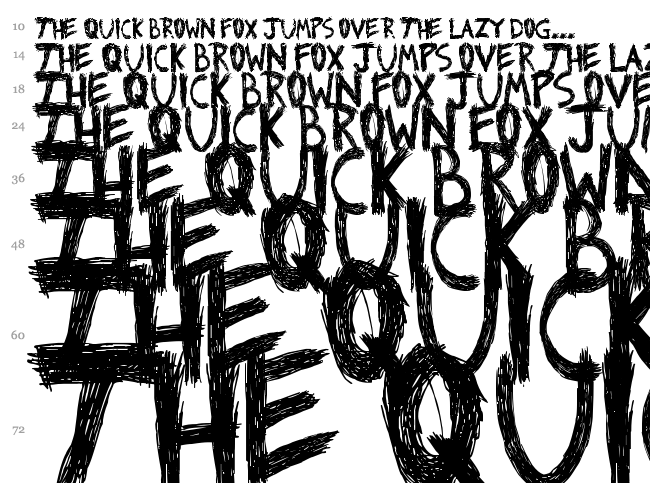 Riot! font waterfall
